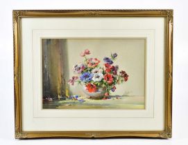 NOEL HARRY LEAVER A.R.C.A (1889-1951); watercolour, 'Still Life, flowers in a vase', signed, 25 x