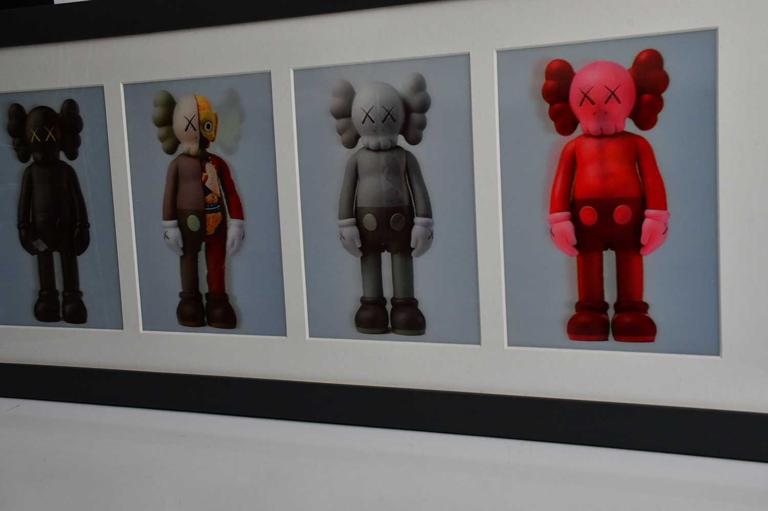 KAWS (AMERICAN, born 1974); 'Companion Flayed' (lenticular postcards set of four), black, brown, - Image 2 of 4