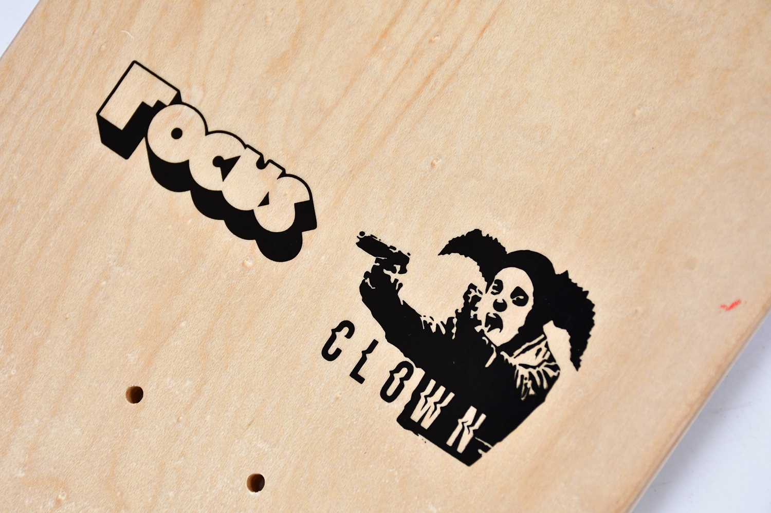 † BANKSY (born 1974); 'Clown Stockist Edition - Focus Skate Deck (2021)', hand screen printed with - Image 7 of 9