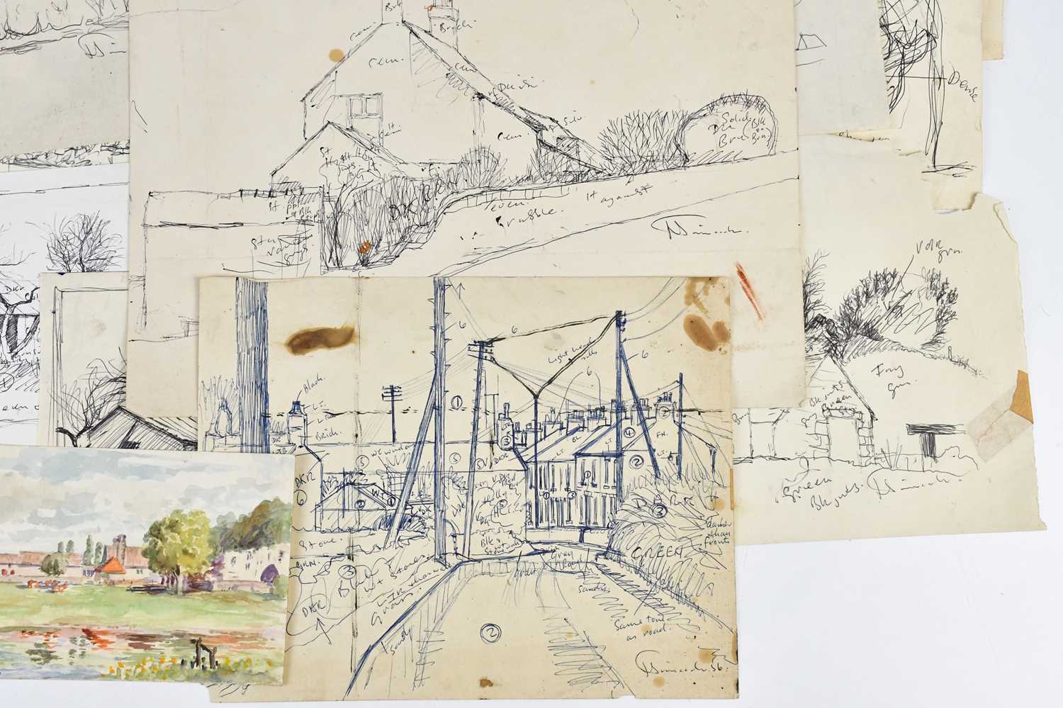 † JACK SIMCOCK (1929-2012); a collection of preparatory sketches, most signed, all unframed. - Image 5 of 5