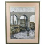 UNATTRIBUTED, NORTHERN SCHOOL; pastel, Stockport viaducts, unsigned, 51 x 47cm, framed and glazed.