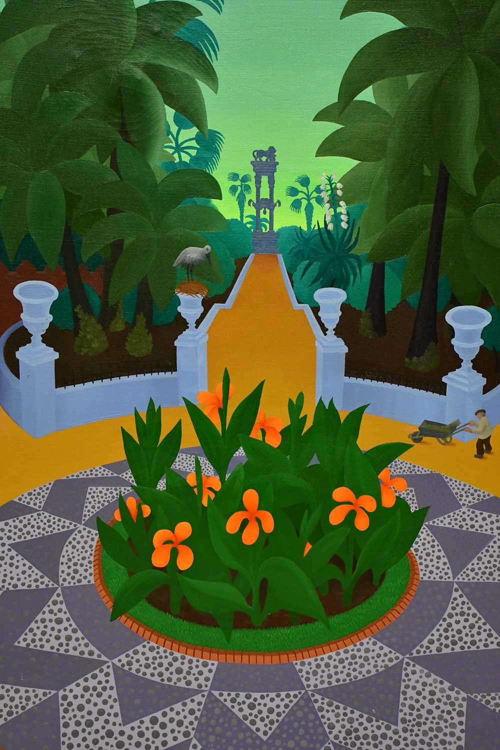 † ANNE GRAHAM; oil on canvas, 'Garden Study', signed and dated 73-74, 90 x 60cm, framed. - Image 2 of 4