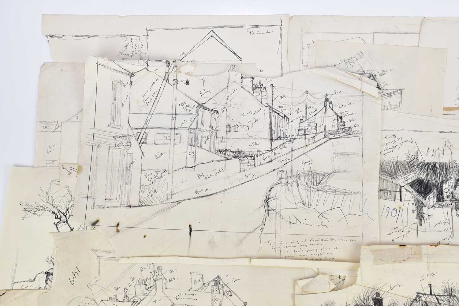 † JACK SIMCOCK (1929-2012); a collection of preparatory sketches, most signed, all unframed. - Image 2 of 5