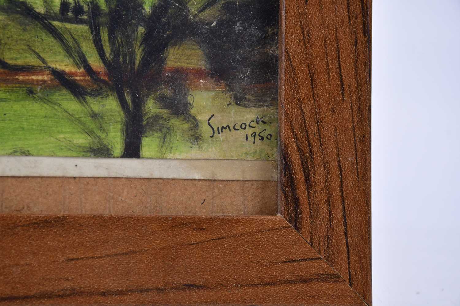 † JACK SIMCOCK (1929-2012); oil on paper, rural scene, signed lower right, 27 x 35cm, framed and - Bild 3 aus 4