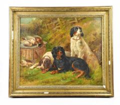 JAMES HARDY JR (1832-1889); oil on canvas, gun dogs resting with game, signed, 49 x 57.5cm, framed.