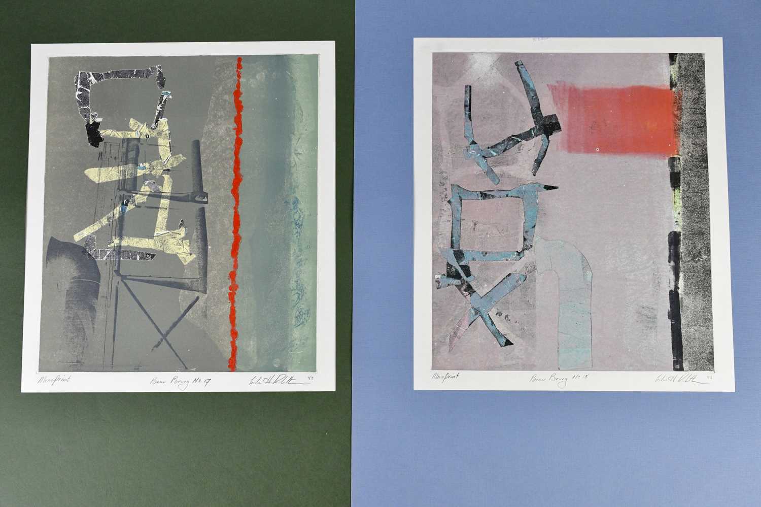 LESLIE H ?, pair of monoprints, 'Beau Bourg' No 17 & No 18, each indistinctly signed and titled, - Image 2 of 5