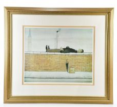 † LAURENCE STEPHEN LOWRY RBA RA (1887-1976); a signed limited edition lithograph, 'Man Lying on a
