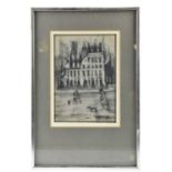 † HAROLD RILEY DL DLITT FRCS DFA ATC (1934-2023); pastel, figures in street scene, signed and