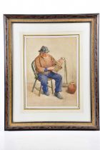 F M EVANS; watercolour, 'Cornish Fisherfolk, The Lantern', signed, 36 x 27cm, framed and glazed.