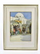 NOEL HARRY LEAVER A.R.C.A (1889-1951); watercolour, 'Coppersmiths Bazaar Cairo', signed lower right,