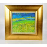 † SYLVIA ALLEN (born 1951); acrylic, 'Spring Fields', signed, 29 x 32cm, framed.