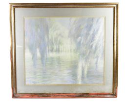 † ROBERT 'BOB RICHARDSON (born 1938); pastel, river scene, signed and dated '76, 55 x 64cm, framed