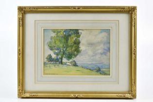NOEL HARRY LEAVER A.R.C.A (1889-1951); watercolour, landscape with tree and house, signed lower left