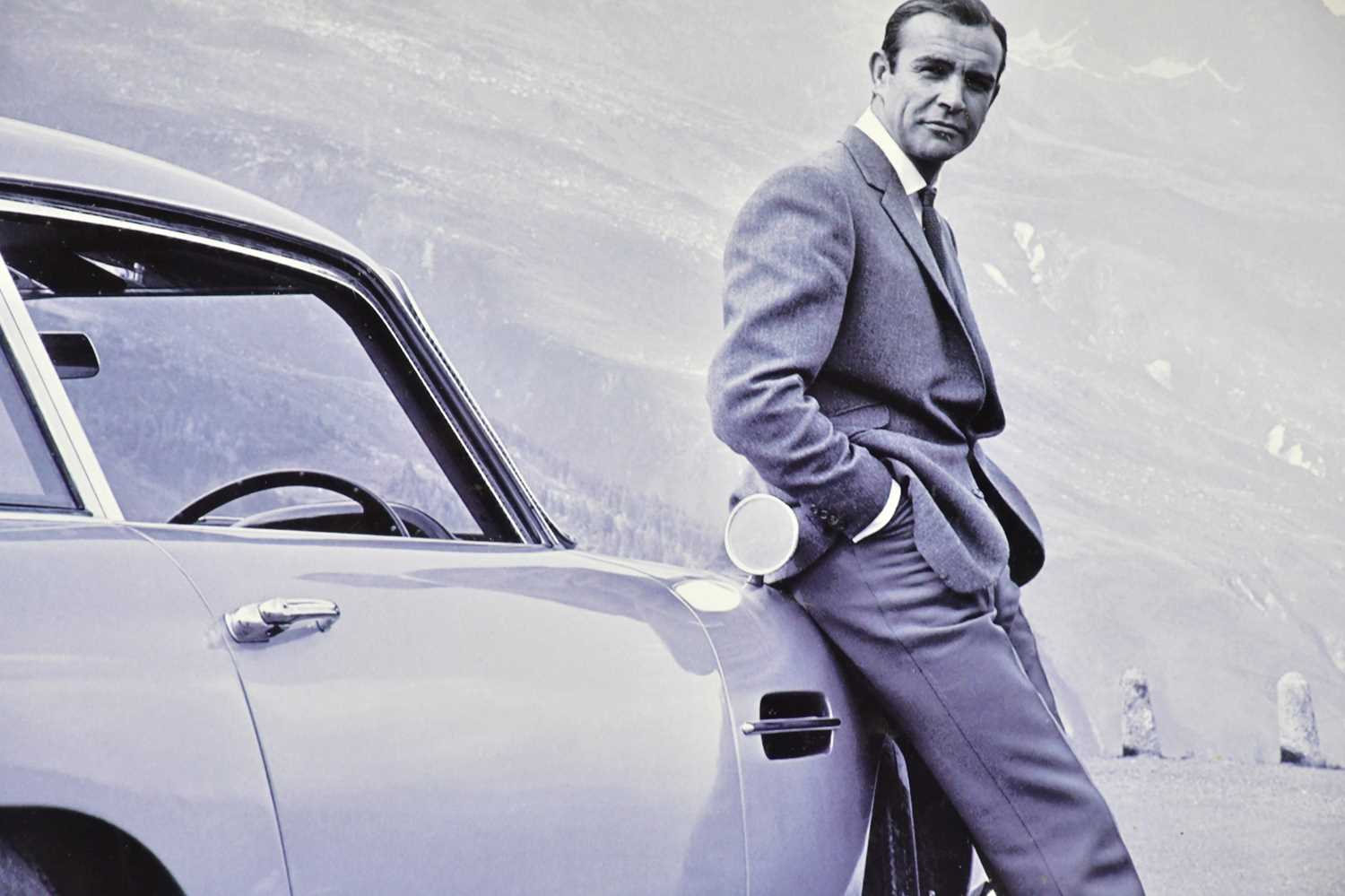 JAMES BOND INTEREST; black and white photograph, Sean Connery with Aston Martin DB5, during the - Image 2 of 3