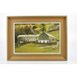 † PAT CLEARY; oil on board, 'Sad Ghyll Farm, Summer', signed, 30 x 44cm, framed. Condition Report: