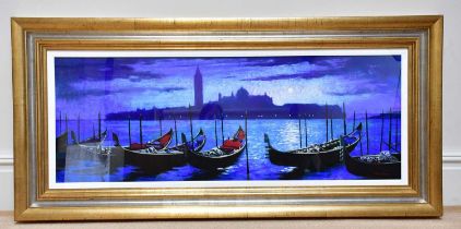 † TONY ROME; pastel, 'Midnight On The Grand Canal - Venice', signed, 43 x 120cm, framed and