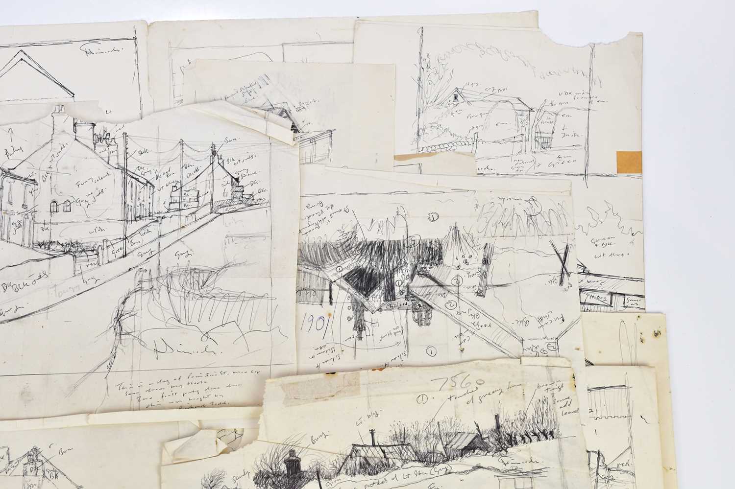 † JACK SIMCOCK (1929-2012); a collection of preparatory sketches, most signed, all unframed. - Image 3 of 5