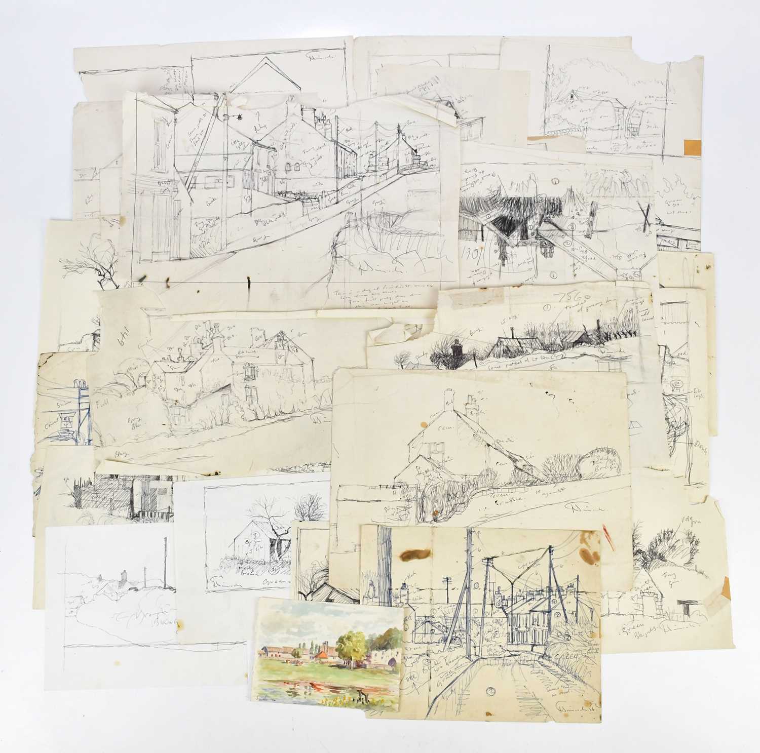 † JACK SIMCOCK (1929-2012); a collection of preparatory sketches, most signed, all unframed.