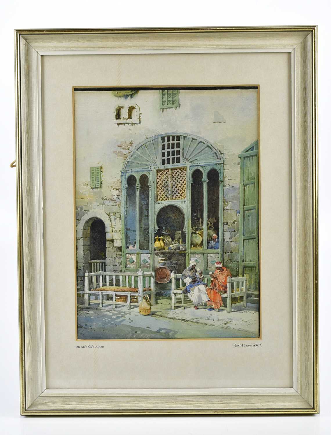 NOEL HENRY LEAVER A.R.C.A. (1889-1951); watercolour, 'An Arab cafe Algiers', 37x26.5cm, framed and
