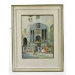 NOEL HENRY LEAVER A.R.C.A. (1889-1951); watercolour, 'An Arab cafe Algiers', 37x26.5cm, framed and
