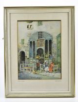 NOEL HENRY LEAVER A.R.C.A. (1889-1951); watercolour, 'An Arab cafe Algiers', 37x26.5cm, framed and