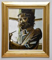 † GEOFFREY KEY (born 1941); oil on board, 'Self Portrait', signed and dated 94, bears GK no. 284.94,