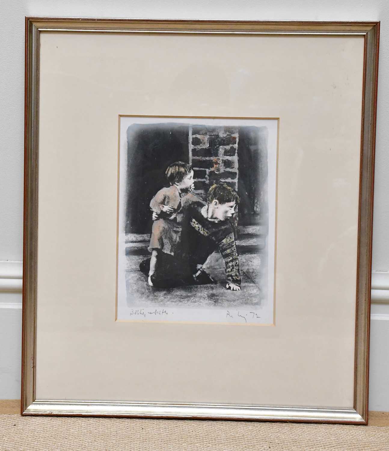 HAROLD FRANCIS RILEY DL DLITT FRCS DFA ATC (1934-2023); pencil signed print, 'Seated Children', 30 x