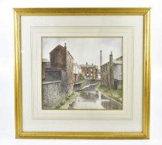 J L CHAPMAN (20TH CENTURY); watercolour, 'The River Brun, Burnley', signed, 33.5 x 37cm, framed