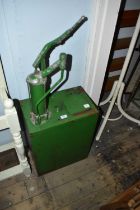 CASTROL; a vintage green painted oil dispenser, height 110cm.