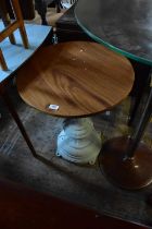 A Victorian cast iron pub table with later wooden top, diameter 58cm.