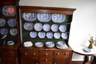 Forty-five pieces of 19th century and later blue and white ironstone and ceramics predominantly in