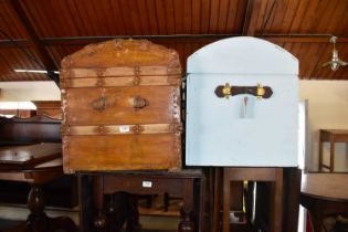 Three dome top travelling trunks (3).