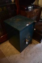 A Victorian cast iron safe (lacking key and lock), height 61cm.