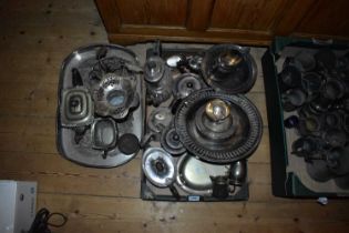 A quantity of assorted silver plate including part tea services, large gallery tray etc.