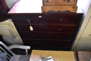 A 19th century mahogany chest of two short over three long drawers, on bracket feet, width 110cm,