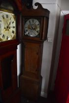 GRIFTH DAVIES, DOLGELLEY; an 18th century oak cased eight day longcase clock, the painted dial set