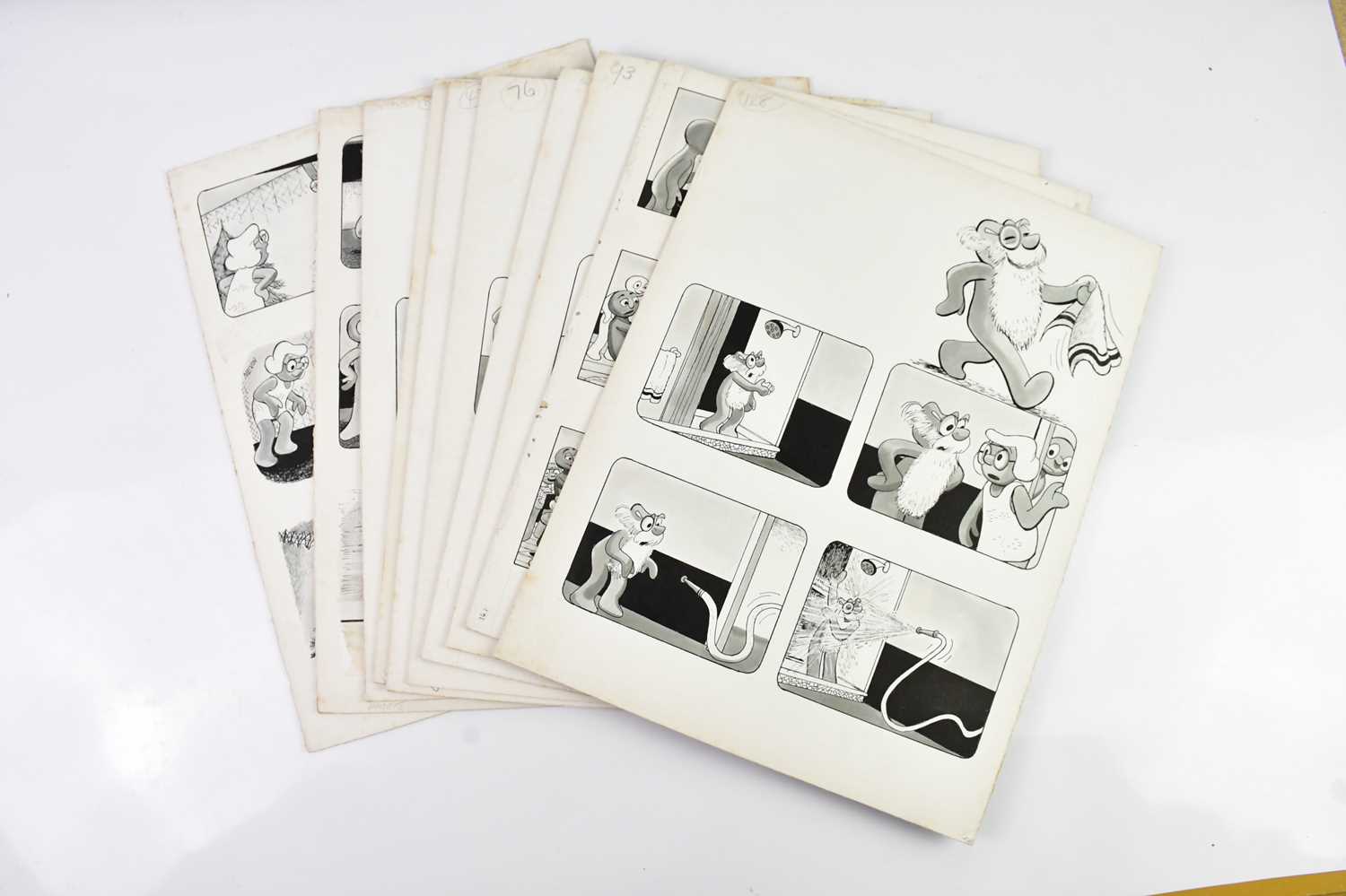 † BILL MEVIN; ten original black and white storyboard cartoons for Morph, produced for holiday