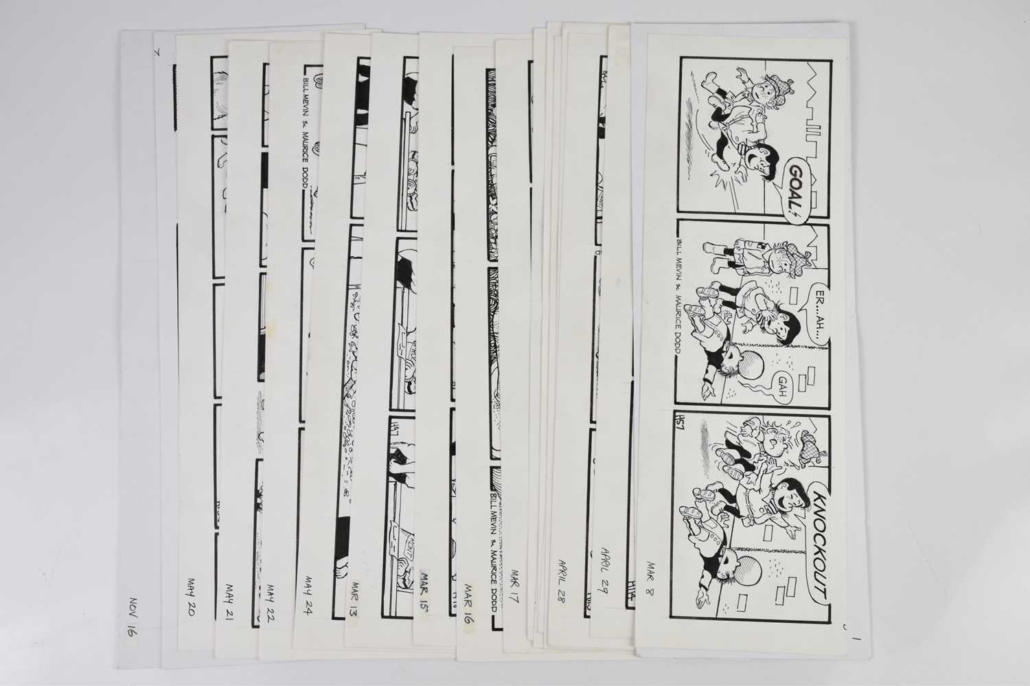 † BILL MEVIN (AND MAURICE DODD); twenty black and white original storyboard cartoons for The