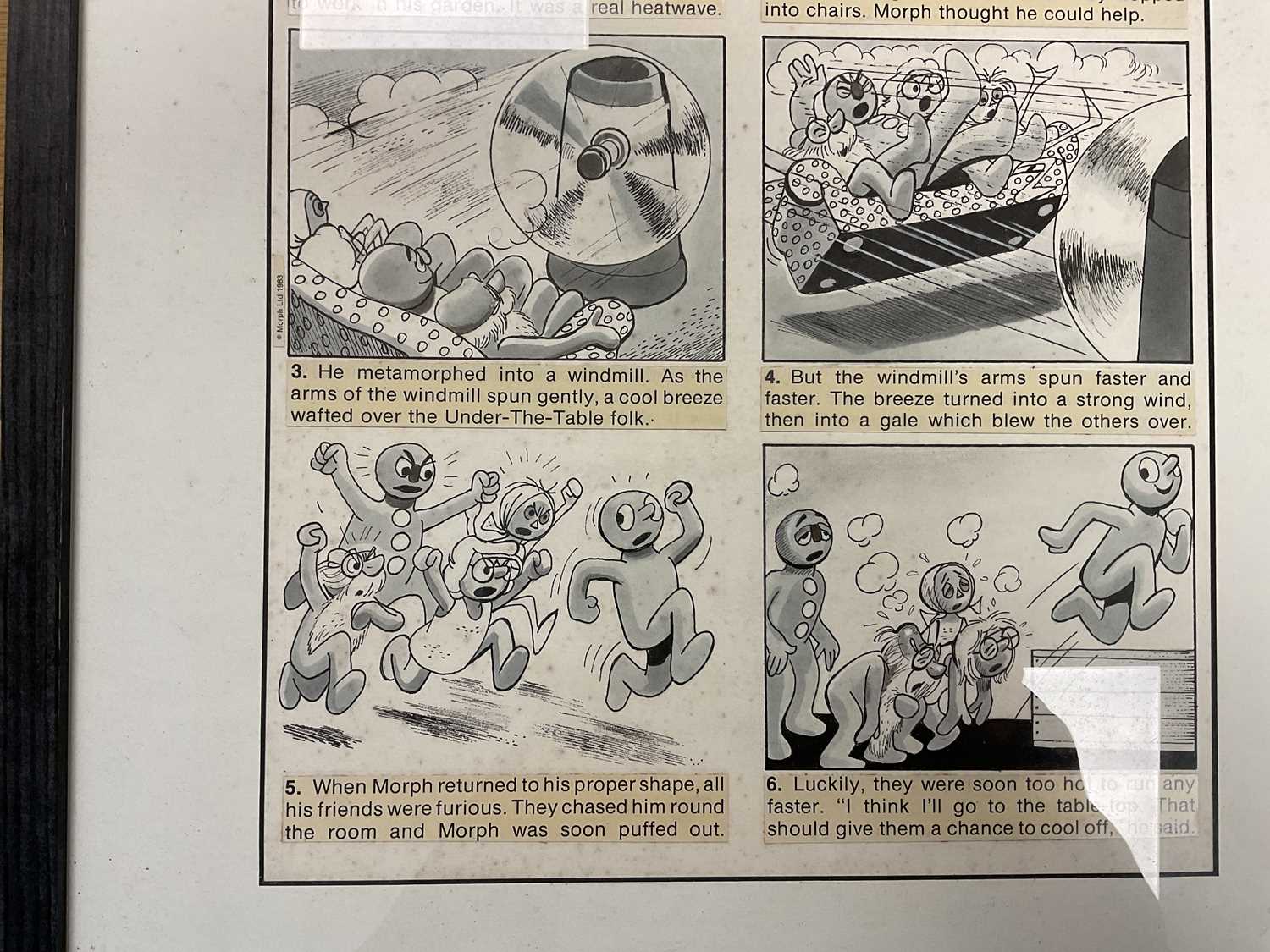 † BILL MEVIN; five framed and glazed original cartoon storyboards or art work including Morph, The - Image 6 of 6