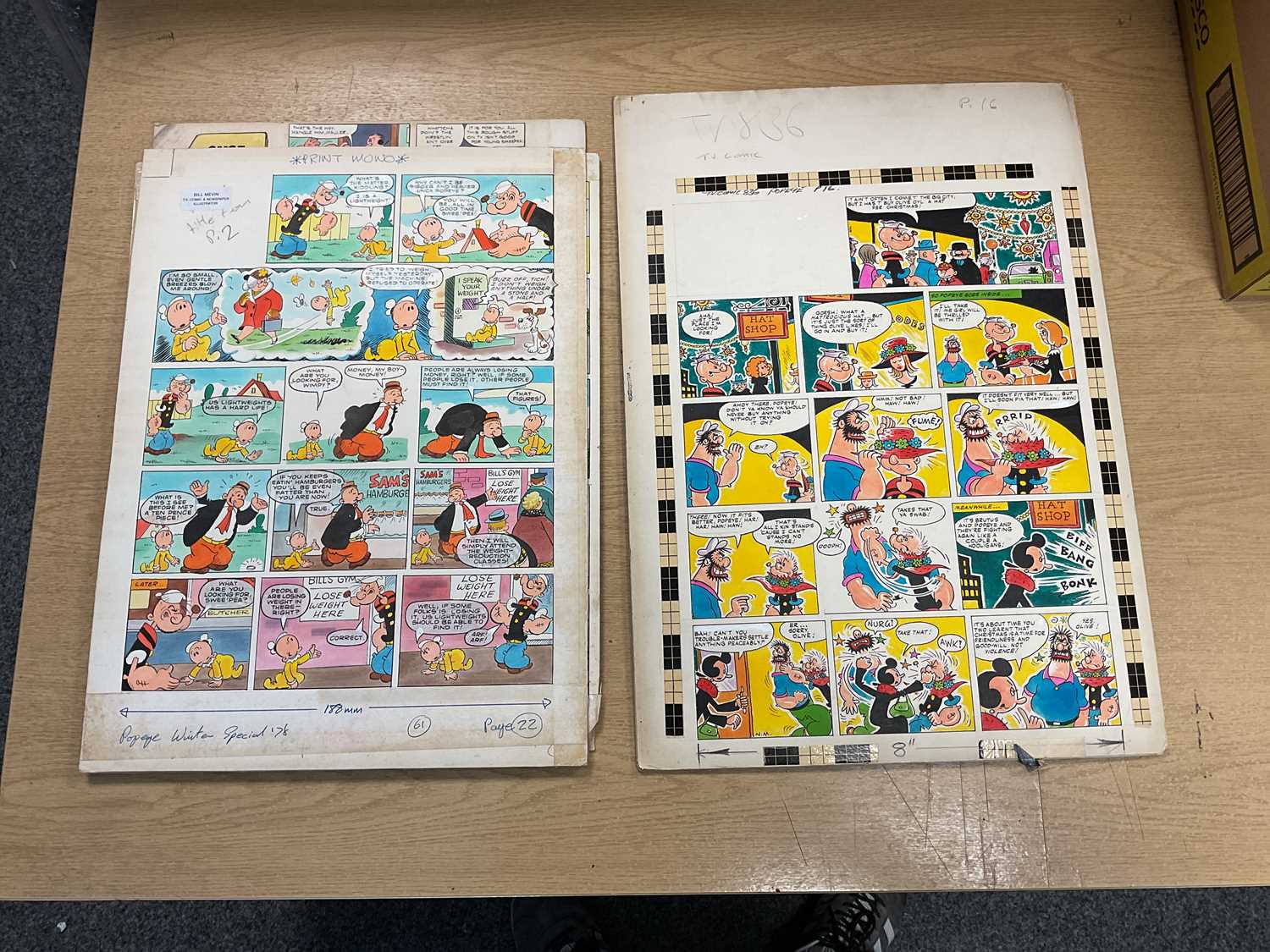 † BILL MEVIN; ten original storyboard cartoons for Popeye, some with annotated detail. Condition - Image 4 of 7