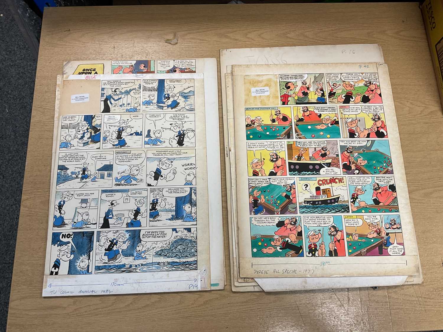 † BILL MEVIN; ten original storyboard cartoons for Popeye, some with annotated detail. Condition - Image 6 of 7