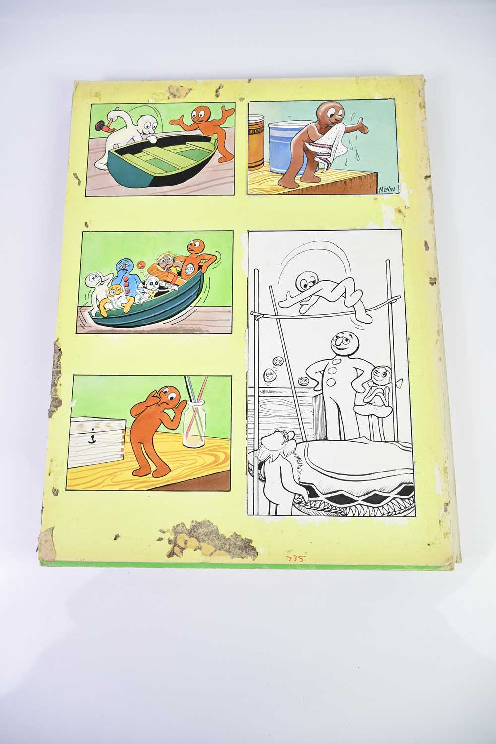 † BILL MEVIN; eleven original hand coloured storyboard cartoons for Morph, produced for holiday - Image 2 of 2