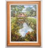 † JUNE BEVAN; oil on canvas, 'The Mill, Dunham Massey', signed lower left, 68 x 48cm, framed.