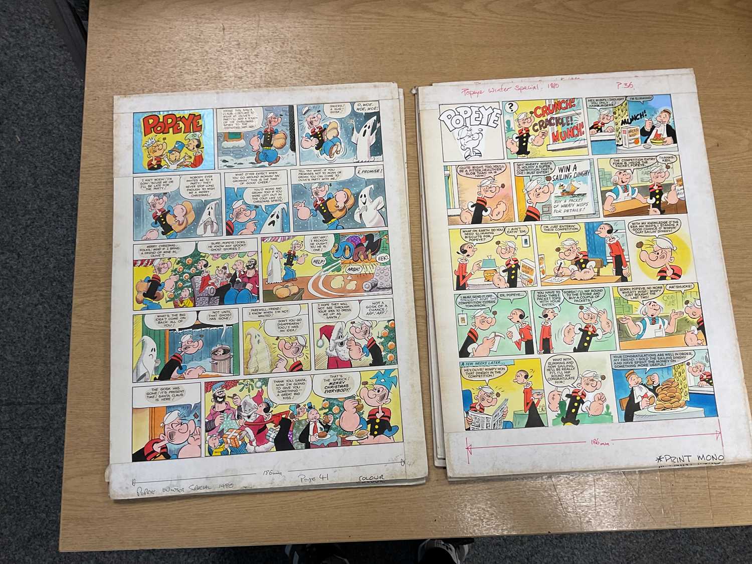 † BILL MEVIN; ten original storyboard cartoons for Popeye, some with annotated detail. Condition - Image 5 of 7