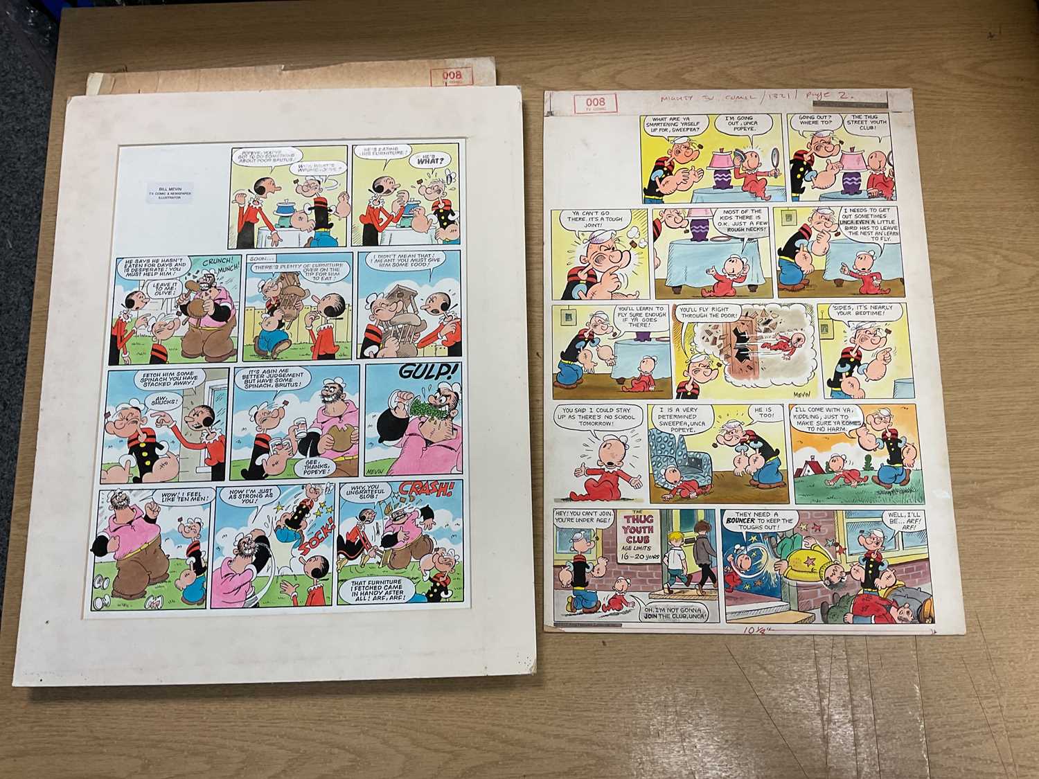 † BILL MEVIN; ten original storyboard cartoons for Popeye, some with annotated detail. Condition - Image 3 of 7