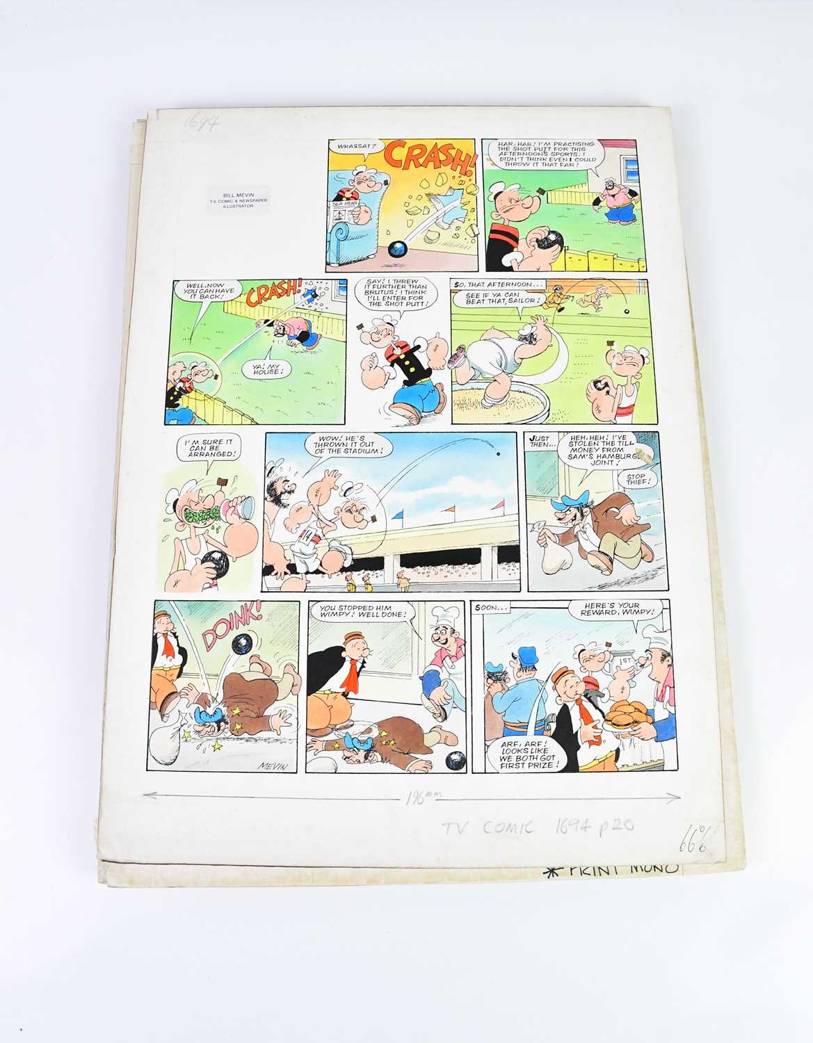 † BILL MEVIN; ten original storyboard cartoons for Popeye, some with annotated detail. Condition - Image 2 of 7