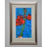 † JUNE BEVAN; watercolour, 'Amaryllis', signed lower right, 53 x 28cm, framed and glazed.