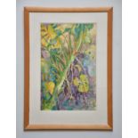 † JUNE BEVAN; watercolour, 'Wild Monstera Deliciosa (Swiss Cheese Plant)', signed lower left, 51 x