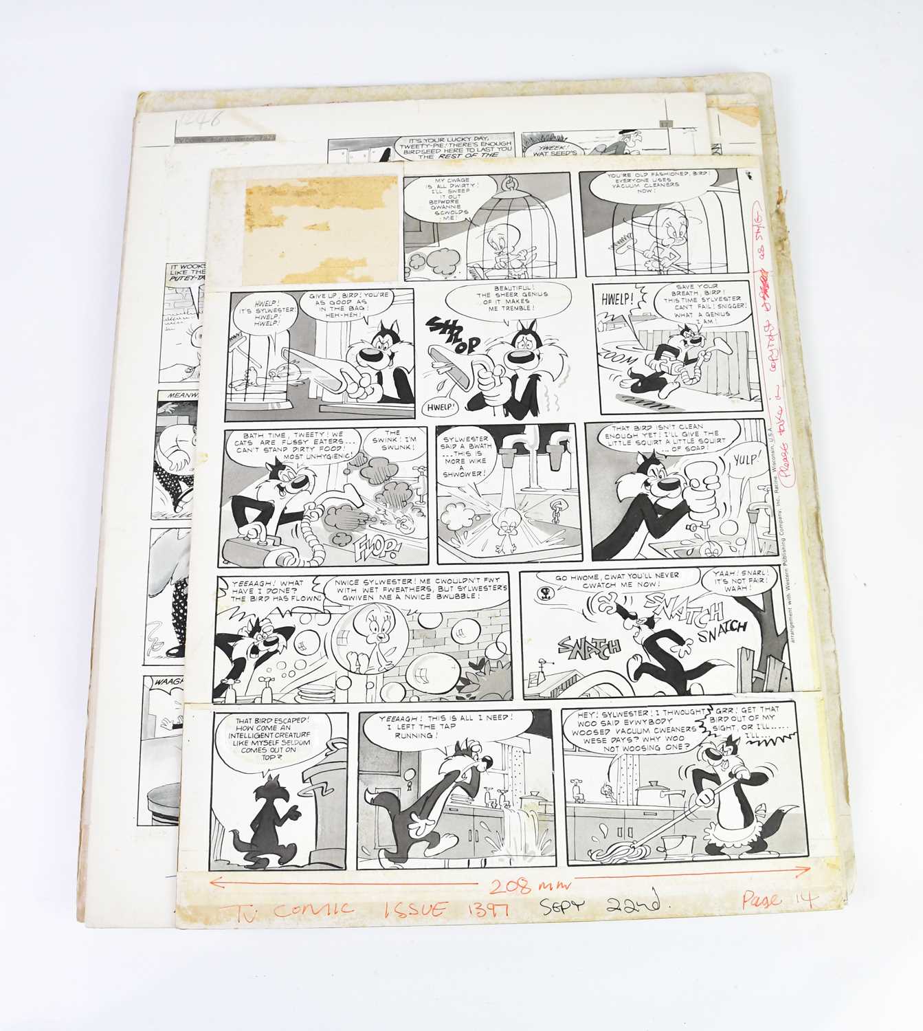 † BILL MEVIN; a group of eleven original storyboard cartoons including Bugs Bunny, Sylvester and - Image 2 of 2