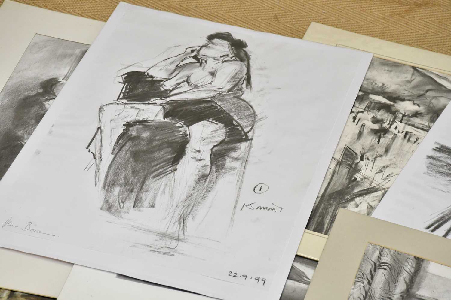† JUNE BEVAN; a large collection of charcoal and pencil drawings, mainly of still life studies. - Image 5 of 5